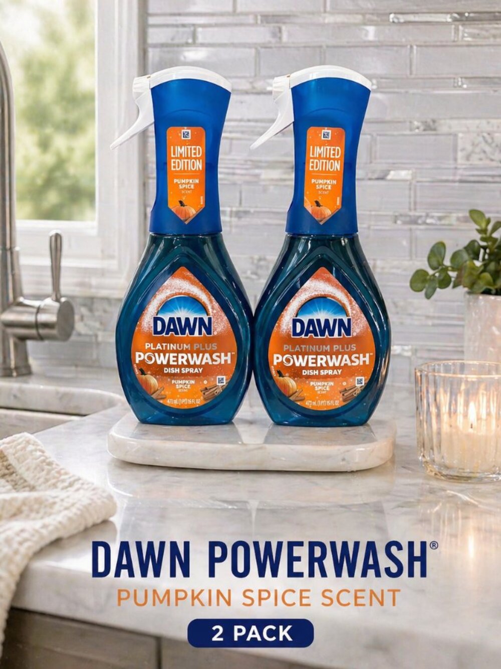 Dawn Powerwash Pumpkin Spice Dish Spray – 2 Pack (Limited Edition)